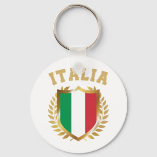 Italia/Italy Flag Shield Key Ring