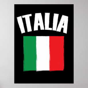 Italia Italy Flag Soccer Fan Poster
