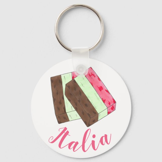 ITALIA Italy Italian Food Spumoni Ice Cream Gelato Key Ring (Front)