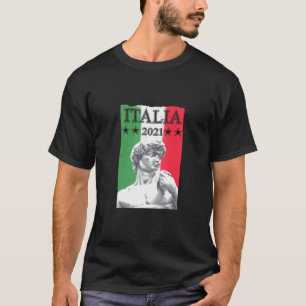 Italia Italy Jersey Flag David Statue Soccer Footb T-Shirt