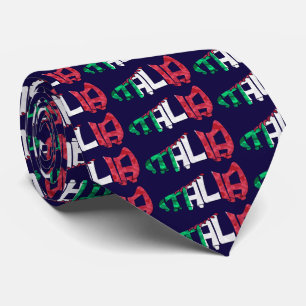 Italia Italy Soccer Calligram Tie