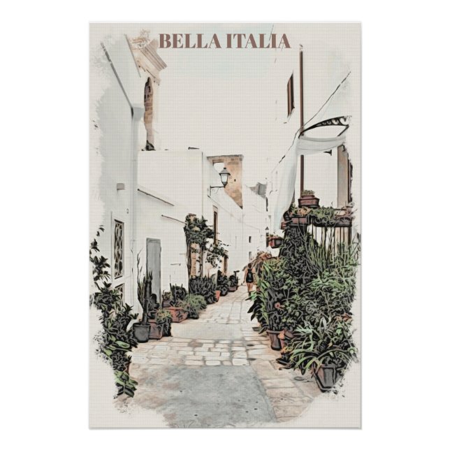 ** Italia Italy Street Plants Homes AP12 Poster (Front)