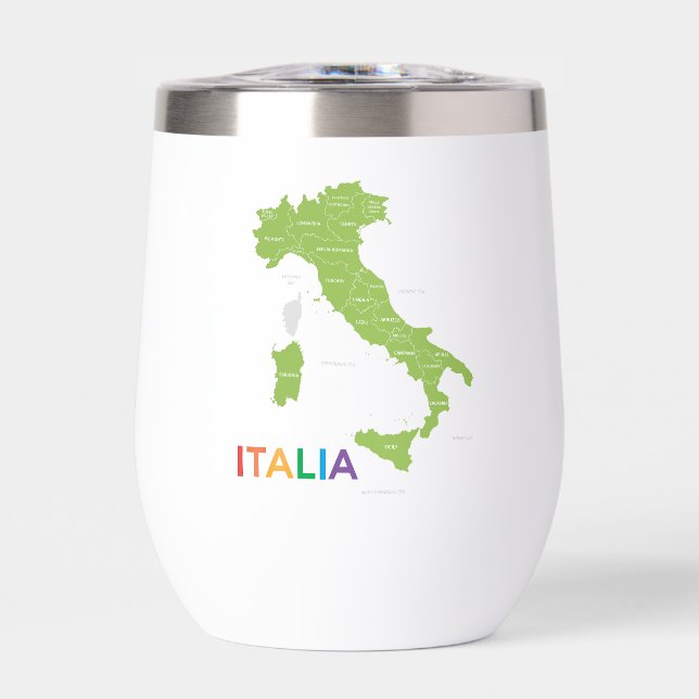 Italia Italy vacation gift WIne Glass (Front)