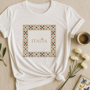 Italia Majolica Tile Boho Mediterranean Style T-Shirt