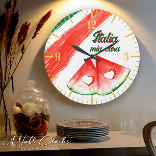 Italia mia cara, Melon and Italian Flag Wall Clock