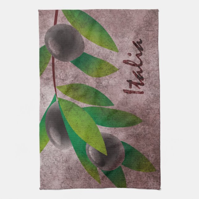 Italia Olives Tea Towel (Vertical)