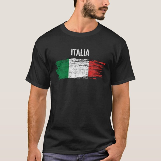Italia pride vintage distressed italian flag T-Shirt (Front)
