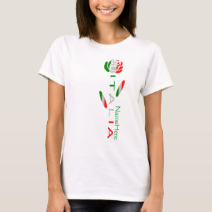 Italia Rosa Bandeira Green Personalised Women's T-Shirt