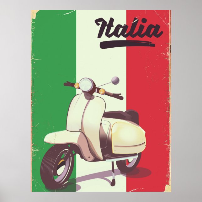 Italia Scooter Vintage travel poster (Front)
