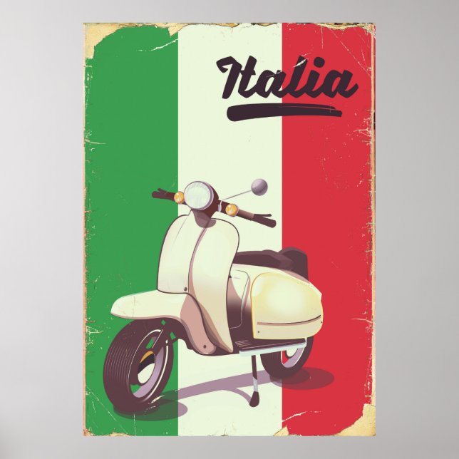 Italia Scooter Vintage travel poster (Front)