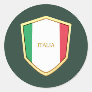 Italia Shield Soccer Football Fan Classic Round Sticker