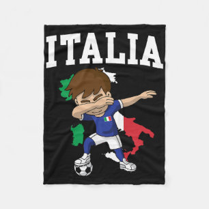 Italia Soccer Boy Italian Italy Flag Map Sports Te Fleece Blanket