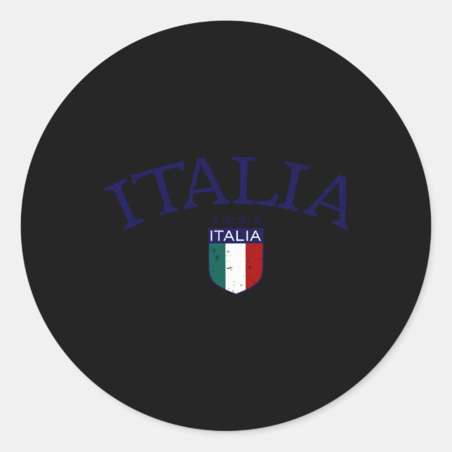 Italia Soccer Classic Round Sticker (Front)
