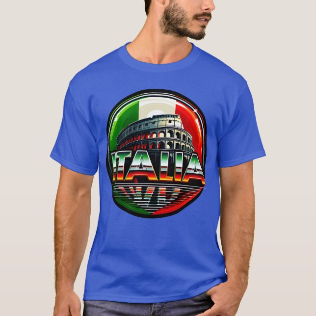 Italia (The Colosseum with Italian flag)  T-Shirt (Front)