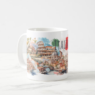 Italia Travel Mug Italian Lifestyle Gift Rome Art