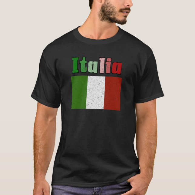 Italia Vintage Flag Mens T-Shirts (Front)