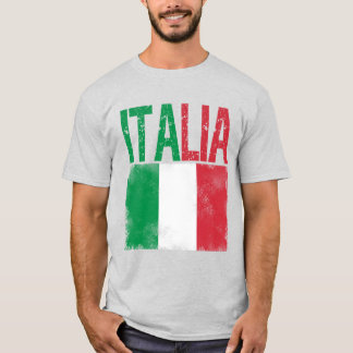 Italia with Italian flag distressed retro look T-Shirt