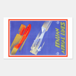 Italian Aerial Lines Rectangular Sticker