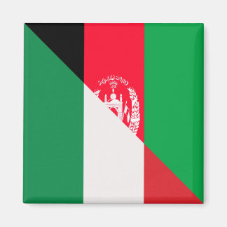 Italian Afghanistan Flag | Half Afghan Italy Flag Magnet