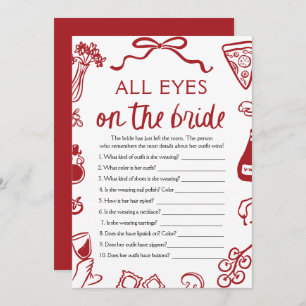Italian All Eyes On The Bride Bridal Shower Game  Invitation