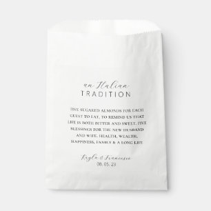Italian Almond Wedding Tradition Favour Tag Bags