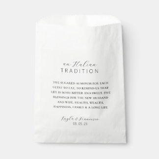 Italian Almond Wedding Tradition Favour Tag Bags