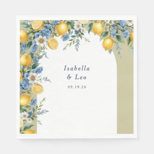 Italian Amalfi Lemon Arch Personalised Wedding Napkin