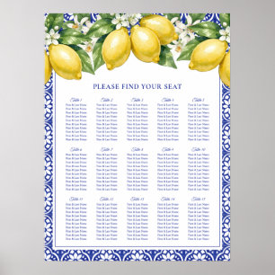 Italian Amalfi Lemon Wedding Seating Chart