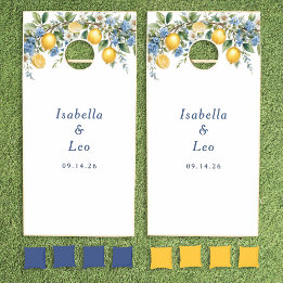 Italian Amalfi Lemons Yellow Blue Custom Wedding