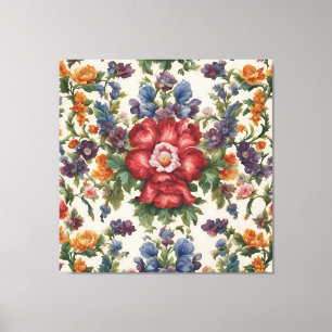 Italian Amazing Summer Bright Floral Pattern Canvas Print