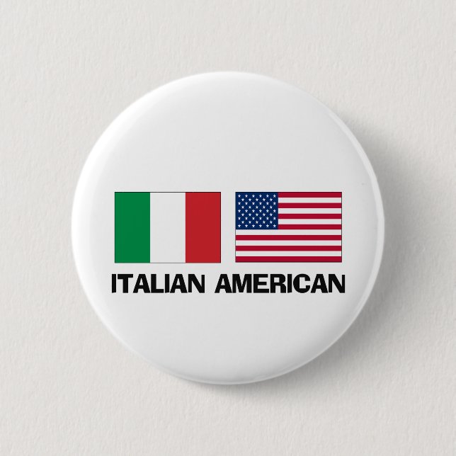 Italian American 6 Cm Round Badge (Front)