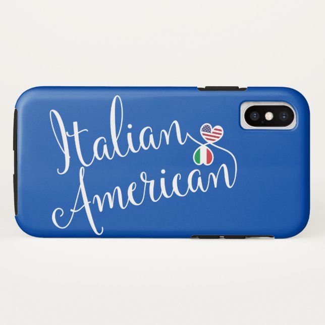 Italian American Entwined Hearts Cell Phone Case (Back (Horizontal))