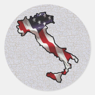Italian American Flag Classic Round Sticker