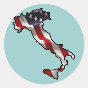 Italian American Flag Classic Round Sticker