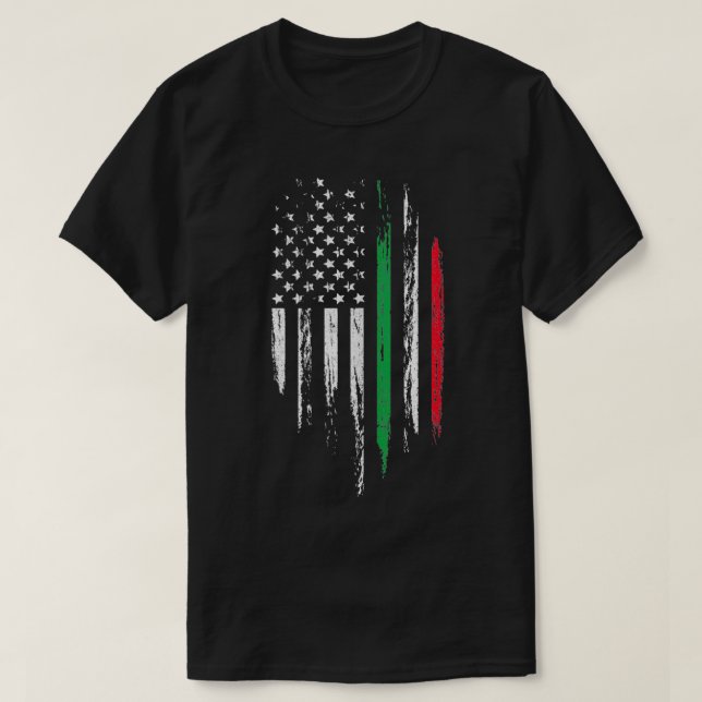 Italian American Flag Combo Italy USA Italia Patri T-Shirt (Design Front)