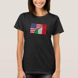 Italian American Flag For Half America Italy Roots T-Shirt