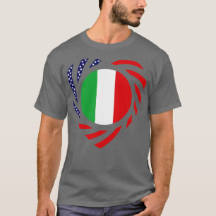 Italian American Multinational Patriot Flag Heart T-Shirt