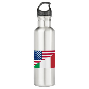 Italian American Pride US Italy Flag 710 Ml Water Bottle