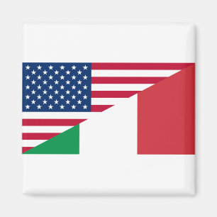 Italian American Pride US Italy Flag Magnet