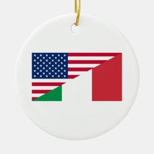 Italian American Pride US Italy Flag Ornament