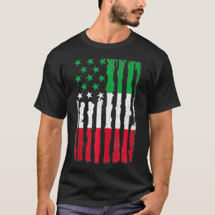 Italian American Pride USA Flag Italy Roots  T-Shirt