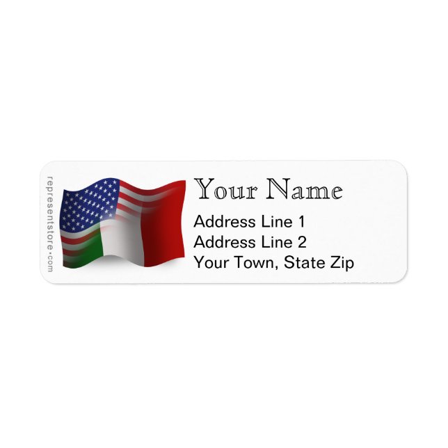 Italian-American Waving Flag (Front)