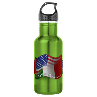 Italian-American Waving Flag 532 Ml Water Bottle