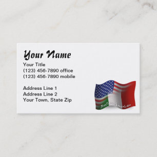 Italian-American Waving Flag Business Card