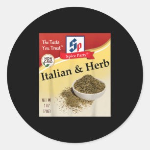 Italian &amp; Herb Condiment Holiday Spice Group C Classic Round Sticker