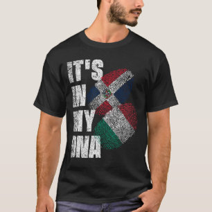 Italian And Dominican Mix DNA Flag Heritage  T-Shirt