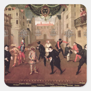 Italian and French Comedians Square Sticker