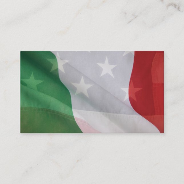 Italian and USA flags business card (Front)