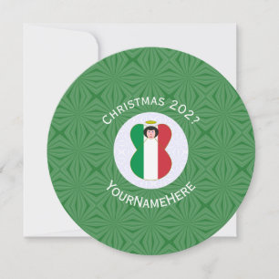Italian Angel Christmas Flag Personalised  Invitation
