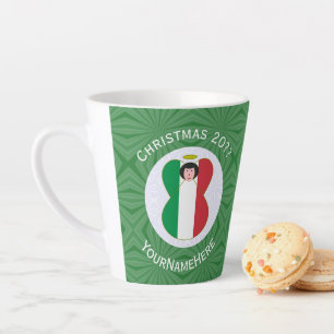 Italian Angel Christmas Flag Personalised  Latte Mug